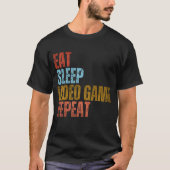 ETEN SLAPEN VIDEO GAME HERHALEN T-SHIRT (Voorkant)