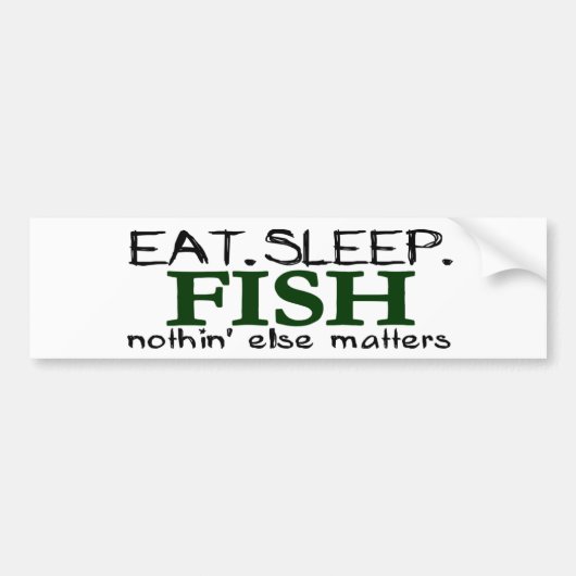 Eten Slapen Vissen Bumpersticker (Voorkant)