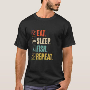 Eten Slapen Vissen Herhalen Grappige Vissen Visser T-shirt