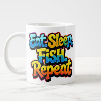 Eten Slapen Vissen Herhalen Regenboog Grote Koffiekop