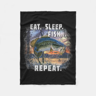 Eten Slapen Vissen Herhalen T-shirt Vissen Visser  Fleece Deken