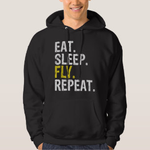 Eten Slapen Vliegen Herhalen Luchtvaart Piloot Hoodie