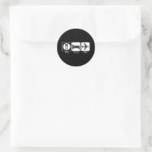eten slapen vliegen ronde sticker (Tas)