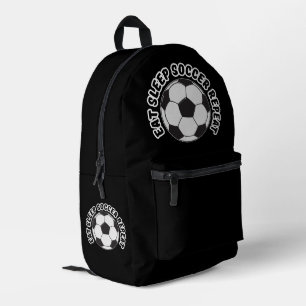eten slapen voetbal herhalen bedrukte rugzak