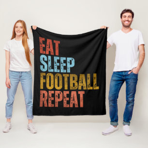 ETEN SLAPEN VOETBAL HERHALEN FLEECE DEKEN