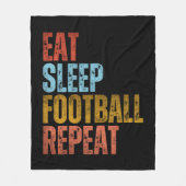 ETEN SLAPEN VOETBAL HERHALEN FLEECE DEKEN (Voorkant)