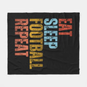 ETEN SLAPEN VOETBAL HERHALEN FLEECE DEKEN (Voorkant (Horizontaal))