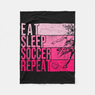 Eten Slapen Voetbal Herhalen Grappige Voetballer V Fleece Deken