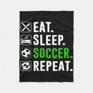 Eten Slapen Voetbal Herhalen Grappige Voetbalspele Fleece Deken
