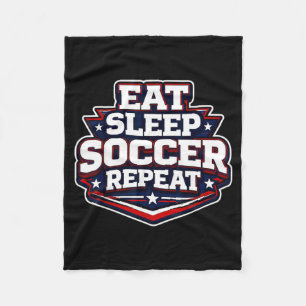 Eten Slapen Voetbal Herhalen Grappige Voetbalspele Fleece Deken