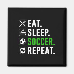 Eten Slapen Voetbal Herhalen Grappige Voetbalspele Magneet