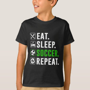 Eten Slapen Voetbal Herhalen Grappige Voetbalspele T-shirt
