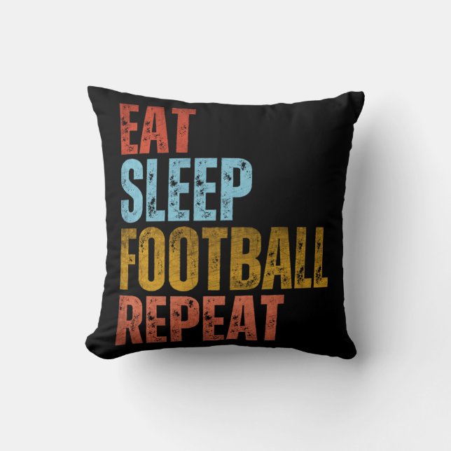 ETEN SLAPEN VOETBAL HERHALEN KUSSEN (Voorkant)