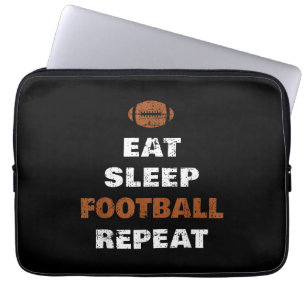 Eten Slapen Voetbal Herhalen Liefde Voetbal Vintag Laptop Sleeve