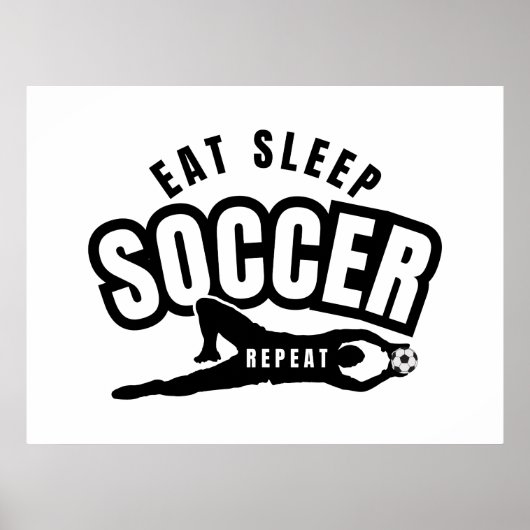 eten slapen voetbal herhalen poster (Voorkant)