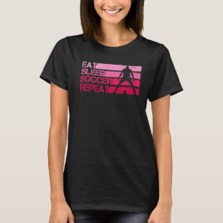 Eten Slapen Voetbal Herhalen Retro Vintage Voetbal T-shirt