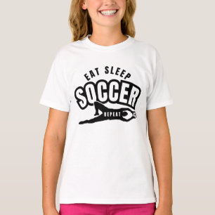 eten slapen voetbal herhalen t-shirt