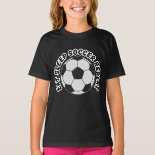 eten slapen voetbal herhalen t-shirt