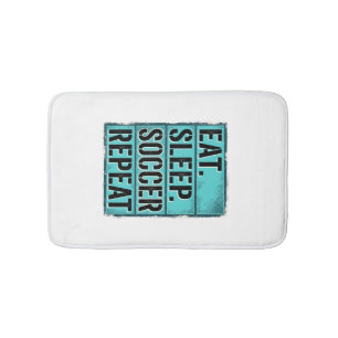 Eten Slapen Voetbal Herhalen Vintage Typografie T- Badmat