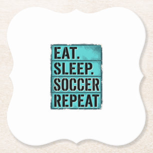 Eten Slapen Voetbal Herhalen Vintage Typografie T- Kartonnen Onderzetters