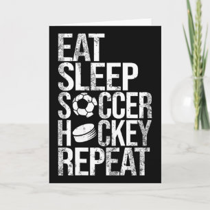 Eten Slapen Voetbal Hockey Herhalen Grappig Sport Kaart