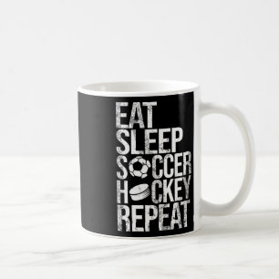 Eten Slapen Voetbal Hockey Herhalen Grappig Sport Koffiemok