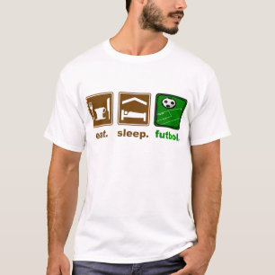 Eten, slapen, voetballen t-shirt