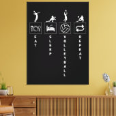 Eten Slapen Volleybal Herhalen Canvas Afdruk (Insitu (Woonkamer))