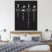 Eten Slapen Volleybal Herhalen Canvas Afdruk (Insitu (Slaapkamer))
