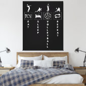 Eten Slapen Volleybal Herhalen Canvas Afdruk (Insitu (Slaapkamer))
