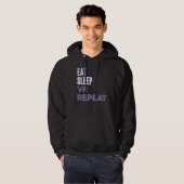 Eten Slapen Vr Herhalen Virtuele Realiteit Videosp Hoodie (Voorkant volledig)