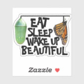 Eten, slapen, wakker worden mooie monarchvlinder sticker (Vel)