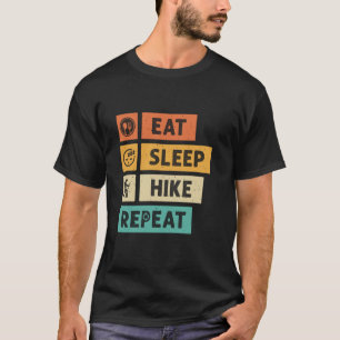 Eten Slapen Wandelen Herhalen Grappige Wandelaar V T-shirt