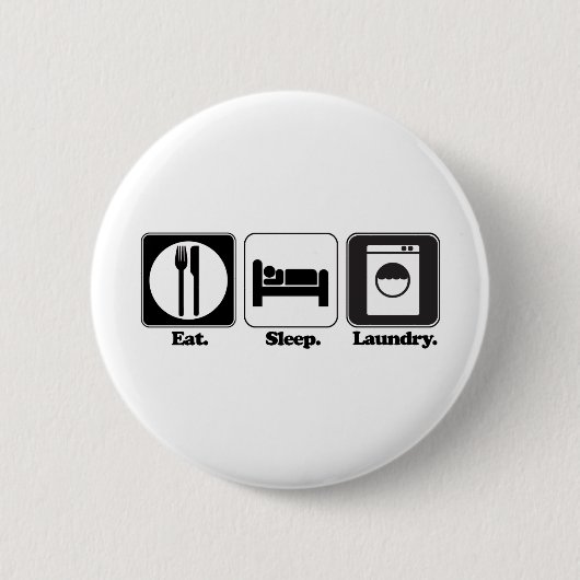 eten slapen was doen ronde button 5,7 cm (Voorkant)