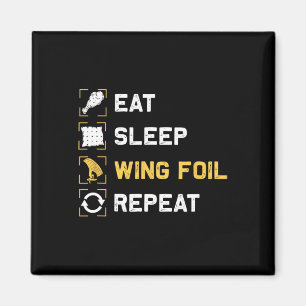 Eten Slapen Wing Foil Herhalen Grappige Wing Surfe Magneet