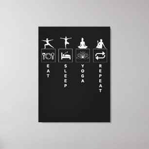 Eten Slapen Yoga Herhalen Canvas Afdruk