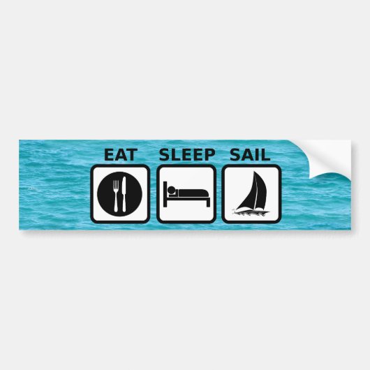 Eten Slapen Zeilen Bumpersticker (Voorkant)