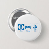 eten slapen zeilen ronde button 5,7 cm (Voorkant /achterkant)