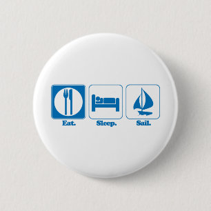 eten slapen zeilen ronde button 5,7 cm