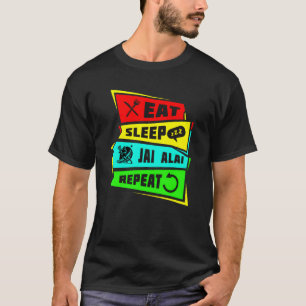 Eten slapend Jai Alai-jongen T-shirt