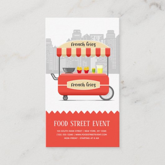 Eten straat friet snack visitekaartje (Voorkant)