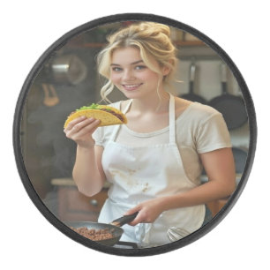 Eten Tacos Foto Personaliseren Aanpassen Hockey Puck