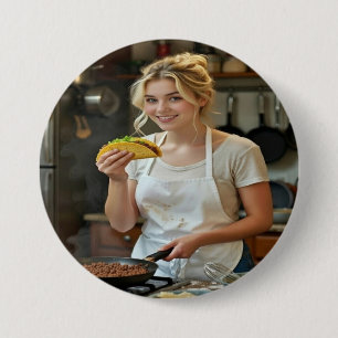 Eten Tacos Foto Personaliseren Aanpassen Ronde Button 7,6 Cm