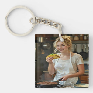 Eten Tacos Foto Personaliseren Aanpassen Sleutelhanger