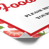 Eten Teken Aardbei Berry Sweet Baby shower Poster (Hoek)