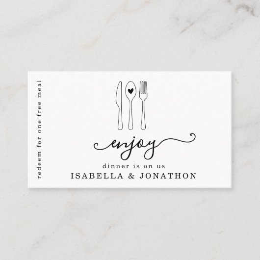 Eten Ticket, Gratis Maaltijd Voucher Visitekaartje (Voorkant)