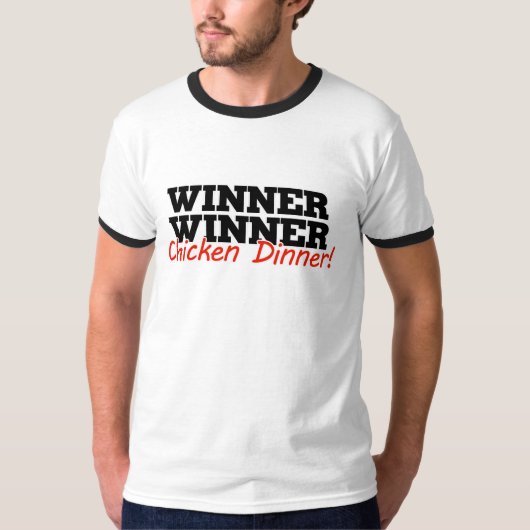 Eten van de winnende bieder t-shirt (Voorkant)