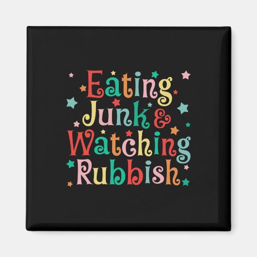 Eten van junk Xmas voedsel en kijken naar afval Ke Magneet (Voorkant)