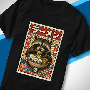 Eten van Ramen Retro Japanse stijl kunst Cute Wasb T-shirt