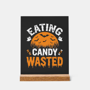 Eten van snoep verspilde Halloween-ontwerp_1 Acryl Bord